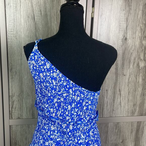 Prettygarden Floral Ruched One Shoulder Tiered Ruffle Bodycon Dress Women's LO - Picture 10 of 16